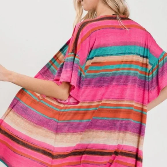 Ruffle Short Sleeve Open Cardigan - Picture 2 of 9